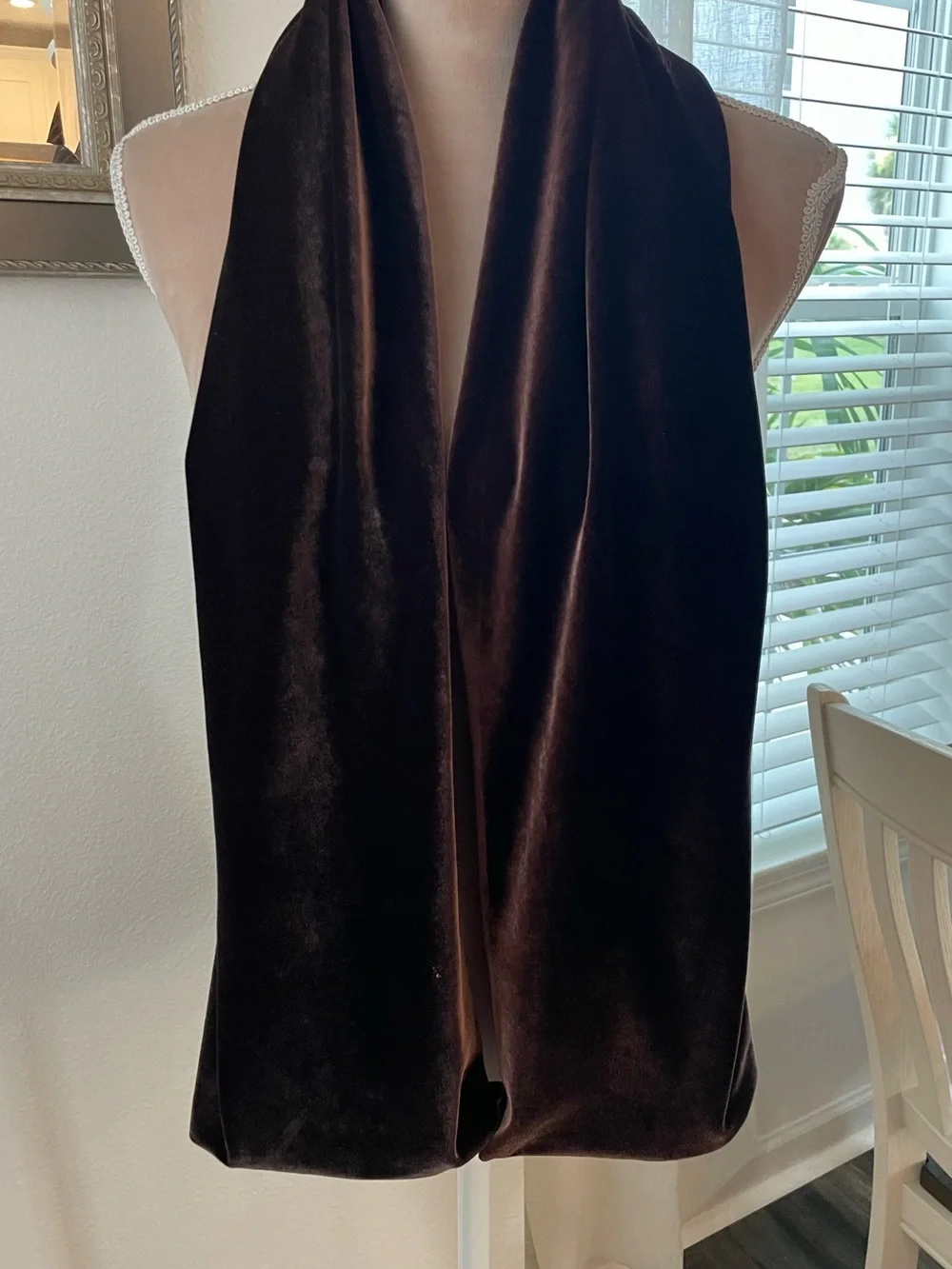 Velvet Scarf in Deep Brown, Signature Studio